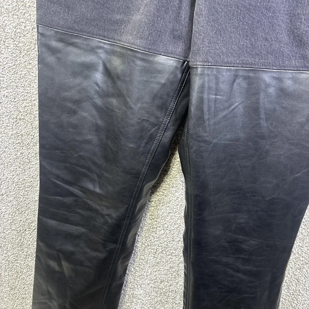 Abercrombie & Fitch 90s Straight Jeans Womens 30 Charcoal Faux Leather High Rise